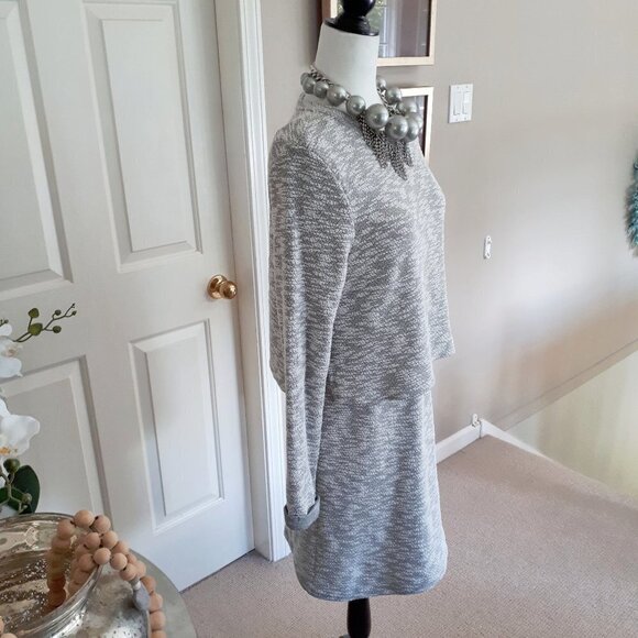 NWOT Mandy Evans grey & white long sleeve dress, S - Picture 2 of 5